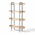 Wooden shelf system with metal frame for living room storage 90 x 40 x 160cm