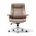 Brown leather office chair with adjustable height and ergonomic design 70 x 70 x 120cm
