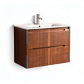 Wall-mounted bathroom vanity cabinet with solid wood finish and integrated sink 80 x 45 x 60cm