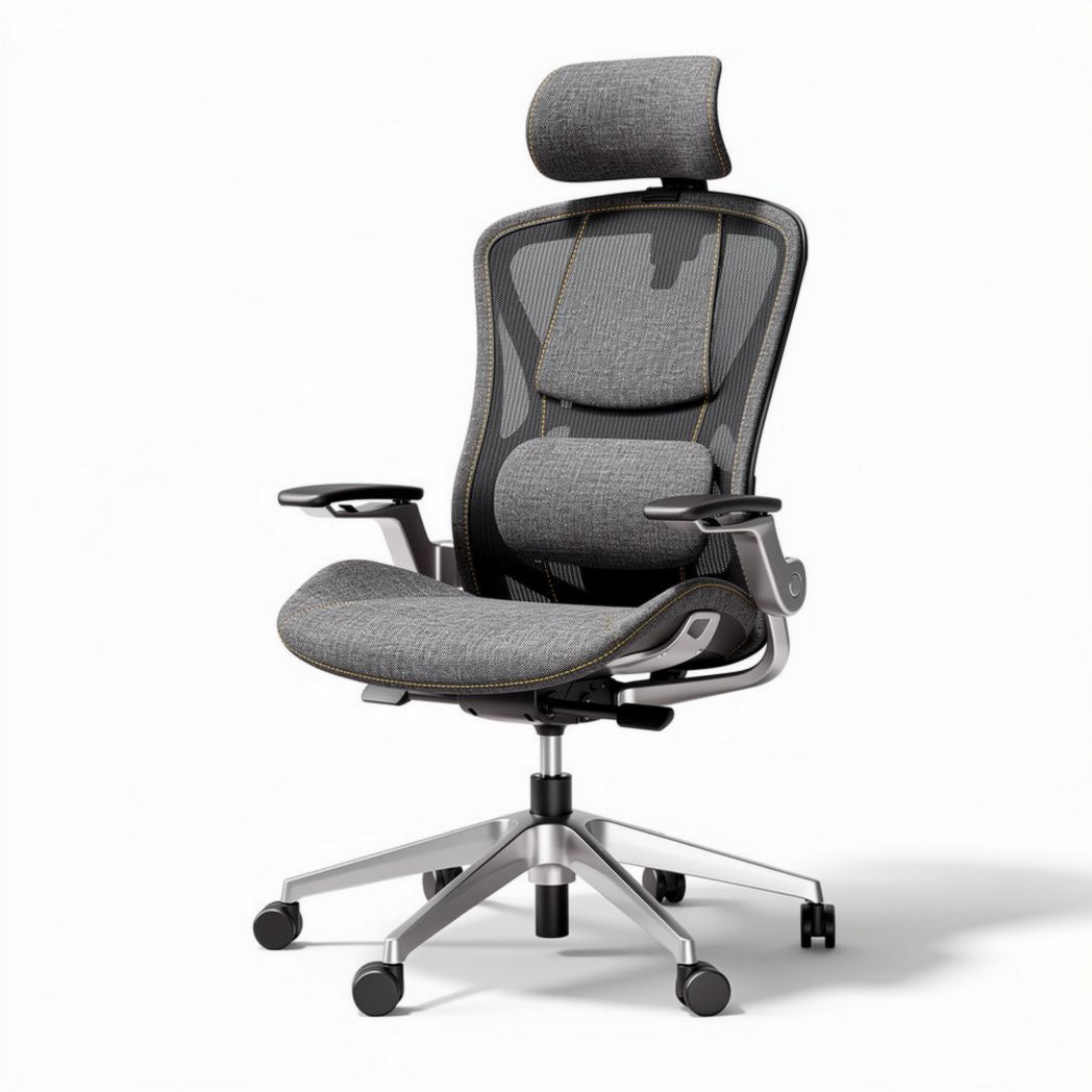 Ergonomic office chair with mesh fabric adjustable height and lumbar support 65 x 65 x 120cm