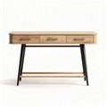 Wooden writing desk with three drawers and metal legs 100 x 40 x 75cm